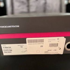 Pink suede open toe heels